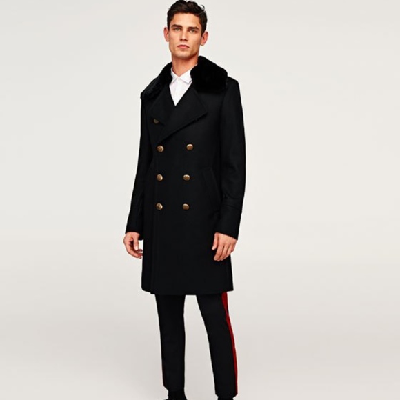 zara military coat mens